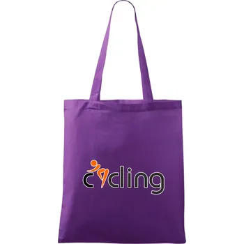 Nákupní taška Cycling postava - Taška bavlněná - 42 x 38 cm ( Fialová )