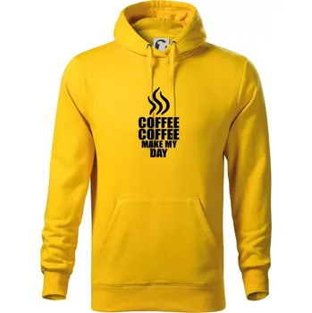 Pánská mikina Coffee make my day - Mikina pánská Cape s kapucí - L ( Žlutá )