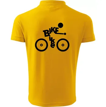 Pánská košile Bike nápis postava - Polokošile pánská Pique Polo 203 - L ( Žlutá )