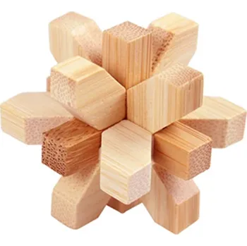 Dřevěná hračka Dřevěný logický hlavolam 4,5 x 4,5 cm Malá skládačka ze dřeva Tradiční IQ hra Trénink mozku Antistresová hračka pro dospělé i děti