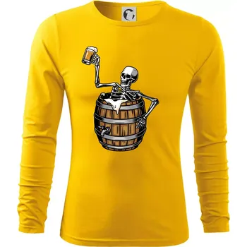 Pánské oblečení Kostra pivo - Triko s dlouhým rukávem FIT-T long sleeve - 3XL ( Žlutá )