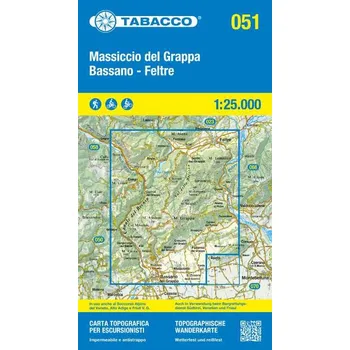 Monte Grappa, Bassano, Feltre (Tabacco – 051) - turistická mapa | knihynahory.cz