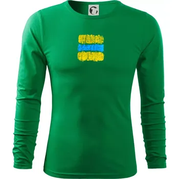 Pánské tričko Turistická Cyklo značka - žluto modrá - Triko s dlouhým rukávem FIT-T long sleeve - S ( Středně zelená )