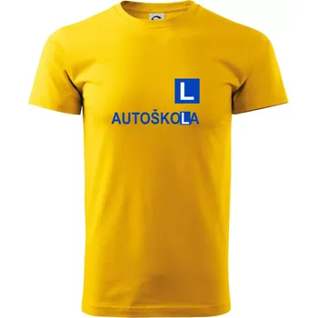 Autoškola nápis - Triko extra velké (5-8XL) - 8XL ( Žlutá )