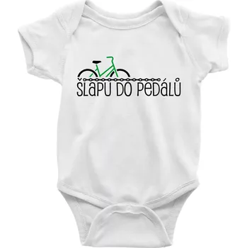 Kojenecký body Šlapu do pedálů - Body kojenecké s krátkým rukávem - Krátký r. 12-18 měs ( Bílá )