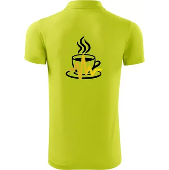 Pánská košile Káva EKG hrnek - Polokošile Victory sportovní (dresovina) - XL ( Limetková )