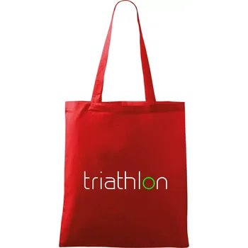 Triathlon nápis - Taška bavlněná - 42 x 38 cm ( Červená )