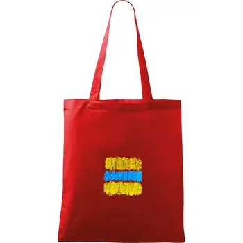 Turistická Cyklo značka - žluto modrá - Taška bavlněná - 42 x 38 cm ( Červená )