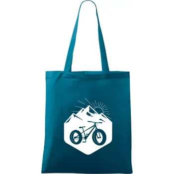 Fatbike hory - Taška bavlněná - 42 x 38 cm ( Petrolejová )