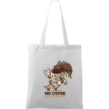 No cofee no workee - Taška bavlněná - 42 x 38 cm ( Bílá )