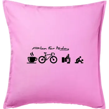 Polštář Plan for today - Polštář 50x50 - 50x50 - Pouze potah ( Růžová )