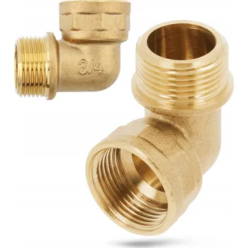 Fitinka Koleno vodní instalace ÚSTŘEDNÍ VYTÁPĚNÍ mosazné 3/4'' VNĚJŠÍ ZÁVIT