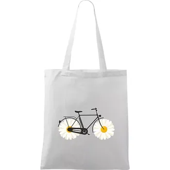 Nákupní taška Kolo kopretina - Taška bavlněná - 42 x 38 cm ( Bílá )