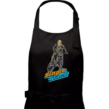 Kuchyňská zástěra Single track jezdec - Dámská zástěra na vaření - Univerzální velikost ( Černá )
