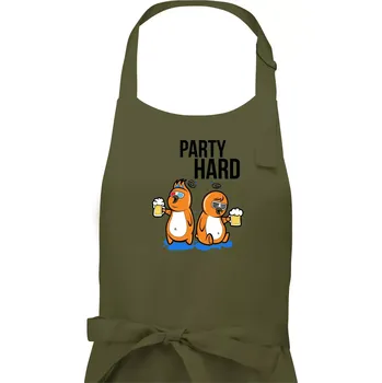 Kuchyňská zástěra Party hard ptáci - Dámská zástěra na vaření - Univerzální velikost ( Khaki )