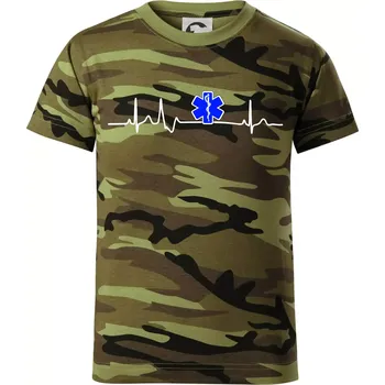 Chlapecké oblečení EKG rescue modrá hvězda - Dětské maskáčové triko - 146 cm/10 let ( Zelený maskáč )