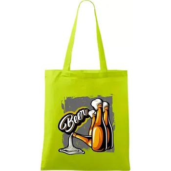 Beer lahve - Taška bavlněná - 42 x 38 cm ( Limetková )