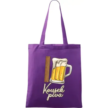 Nákupní taška Kousek piva - Taška bavlněná - 42 x 38 cm ( Fialová )