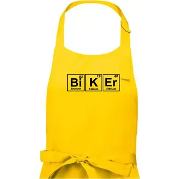 Kuchyňská zástěra Biker - Tabulka prvků - Pánská zástěra na vaření - Univerzální velikost ( Žlutá )