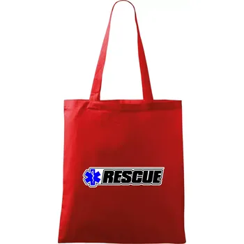 Nákupní taška Záchranář rescue kříž modrý - Taška bavlněná - 42 x 38 cm ( Červená )