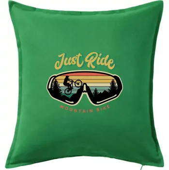 Polštář Just ride mountain bike - Polštář 50x50 - 50x50 - Pouze potah ( Středně zelená )