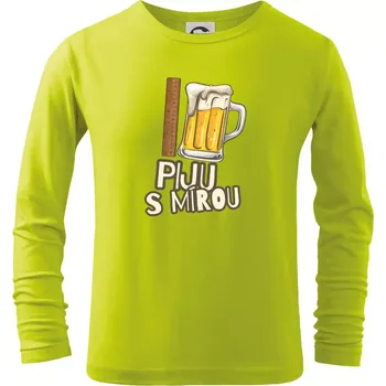 Chlapecké oblečení Piju s mírou - Triko dětské Long Sleeve - 158 cm/12 let ( Limetková )