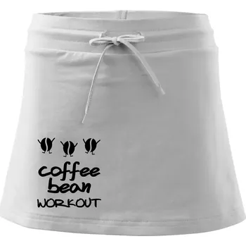 Dámská sukně Coffee bean workout - Sportovní sukně - two in one - S ( Bílá )