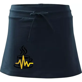 Dámská sukně Káva EKG hrnek - Sportovní sukně - two in one - XL ( Námořní modrá (velmi tmavá - téměř černá) )