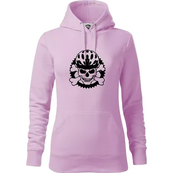 Dámská mikina Lebka cyklisty - helma - Mikina dámská Cape s kapucí - XS ( Orchid )