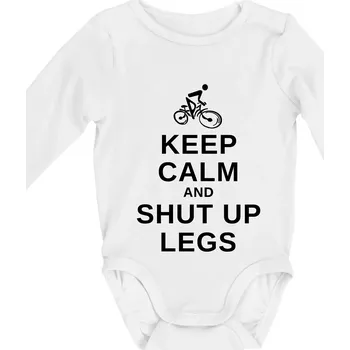 Keep calm and shut your legs - Body kojenecké s dlouhým rukávem - Dlouhý r. do 3 měs ( Bílá )
