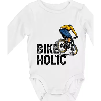 BikeHolic - Body kojenecké s dlouhým rukávem - Dlouhý r. do 3 měs ( Bílá )