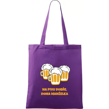 Na pivu dobře (Pecka design) - Taška bavlněná - 42 x 38 cm ( Fialová )