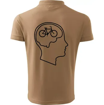 Pánská košile Myslím jen na kolo - Polokošile pánská Pique Polo 203 - 5XL ( Písková )