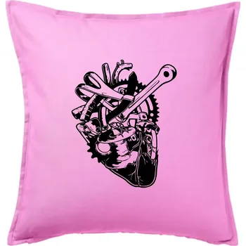 Polštář Cyklistovo srdce - Polštář 50x50 - 50x50 - Pouze potah ( Růžová )