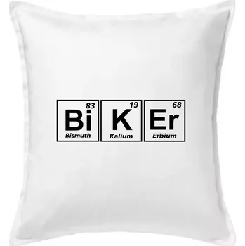 Polštář Biker - Tabulka prvků - Polštář 50x50 - 50x50 - Pouze potah ( Bílá )