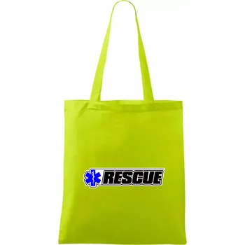 Záchranář rescue kříž modrý - Taška bavlněná - 42 x 38 cm ( Limetková )