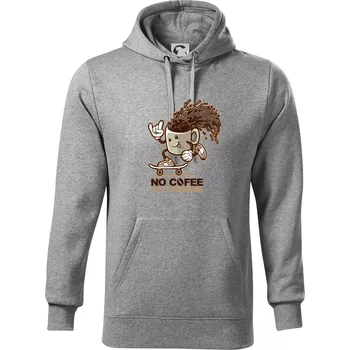 Pánská mikina No cofee no workee - Mikina pánská Cape s kapucí - 2XL ( Tmavě šedý melír )