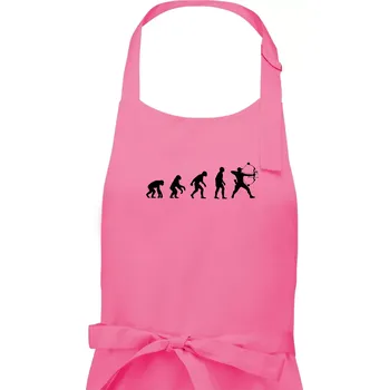Kuchyňská zástěra Evoluce lukostřelba kladkový luk - Dámská zástěra na vaření - Univerzální velikost ( Růžová )