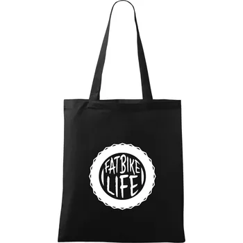 Nákupní taška Fatbike life - Taška bavlněná - 42 x 38 cm ( Černá )