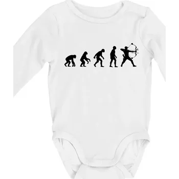 Evoluce lukostřelba kladkový luk - Body kojenecké s dlouhým rukávem - Dlouhý r. 6-12 měs ( Bílá )