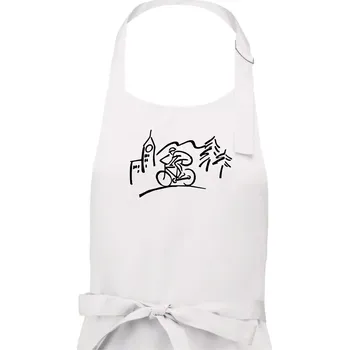 Kuchyňská zástěra Cyklista na výletě - Dámská zástěra na vaření - Univerzální velikost ( Bílá )
