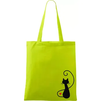 Zamilovaná kočka zpředu - Taška bavlněná - 42 x 38 cm ( Limetková )