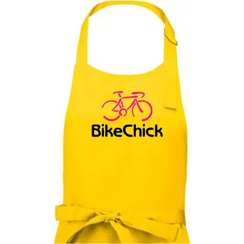 Kuchyňská zástěra Bike Chick - Dámská zástěra na vaření - Univerzální velikost ( Žlutá )