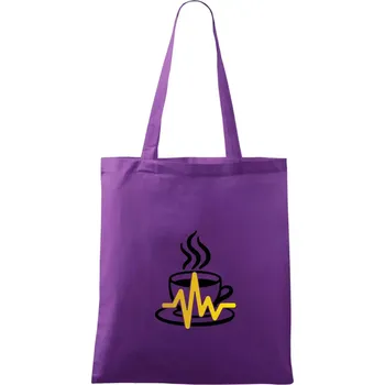 Káva EKG hrnek - Taška bavlněná - 42 x 38 cm ( Fialová )