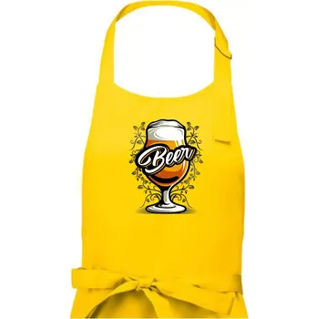 Kuchyňská zástěra Beer sklenice s nožkou - Dámská zástěra na vaření - Univerzální velikost ( Žlutá )