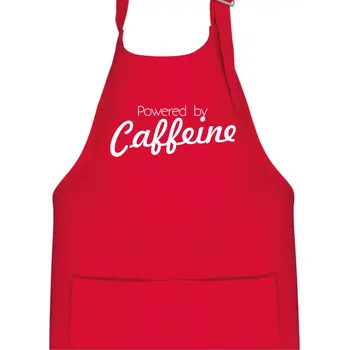 Kuchyňská zástěra Powered by Caffeine - Dětská zástěra na vaření - Univerzální velikost ( Červená )