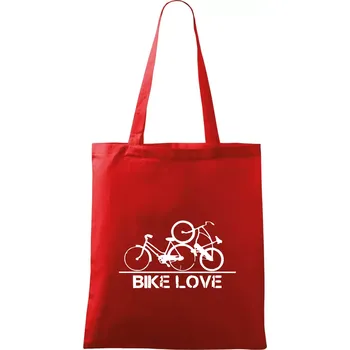 Nákupní taška Bike love - Taška bavlněná - 42 x 38 cm ( Červená )