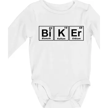 Kojenecké oblečení Biker - Tabulka prvků - Body kojenecké s dlouhým rukávem - Dlouhý r. do 3 měs ( Bílá )