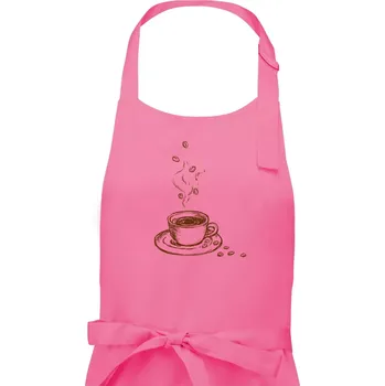 Kuchyňská zástěra Hrnek plný čerstvé kávy - Dámská zástěra na vaření - Univerzální velikost ( Růžová )