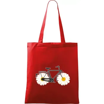 Nákupní taška Kolo kopretina - Taška bavlněná - 42 x 38 cm ( Červená )